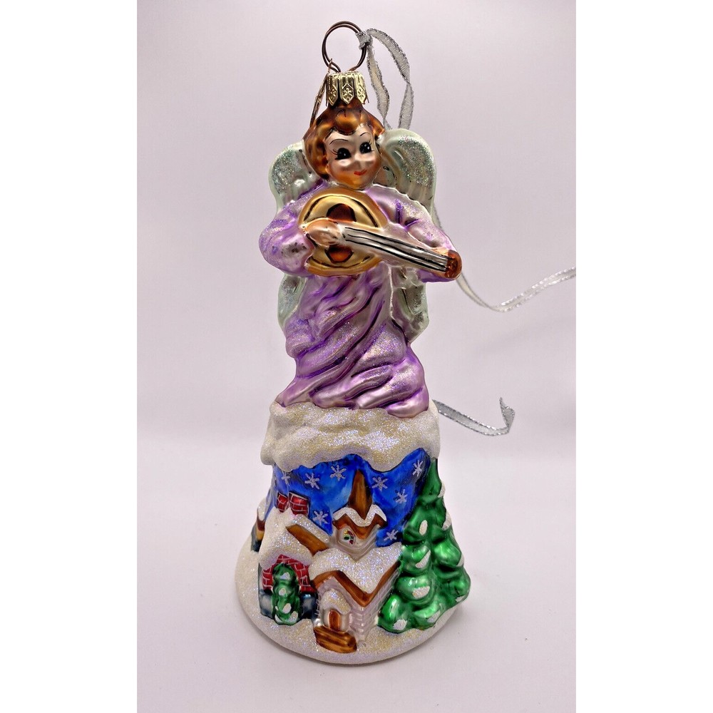 Christopher Radko Angel On A Bell Christmas Ornament Heavenly Chimes